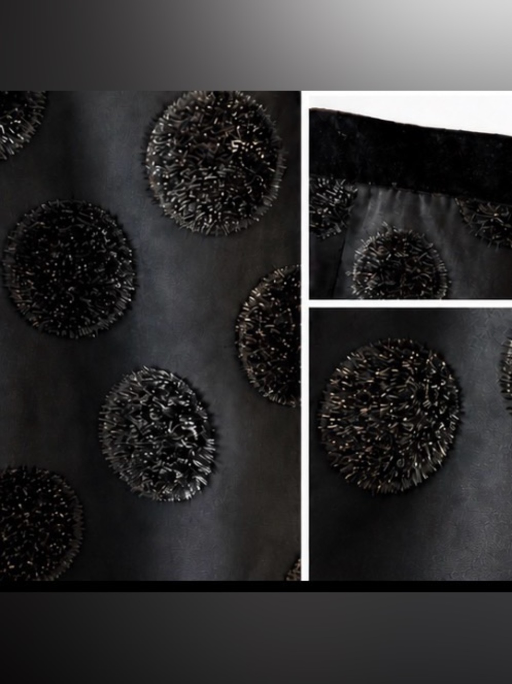 [Talbots RSVP] Black Polka Dot Sheer Overlay Skirt Size 4 Textured A-Line Party - Picture 6 of 9